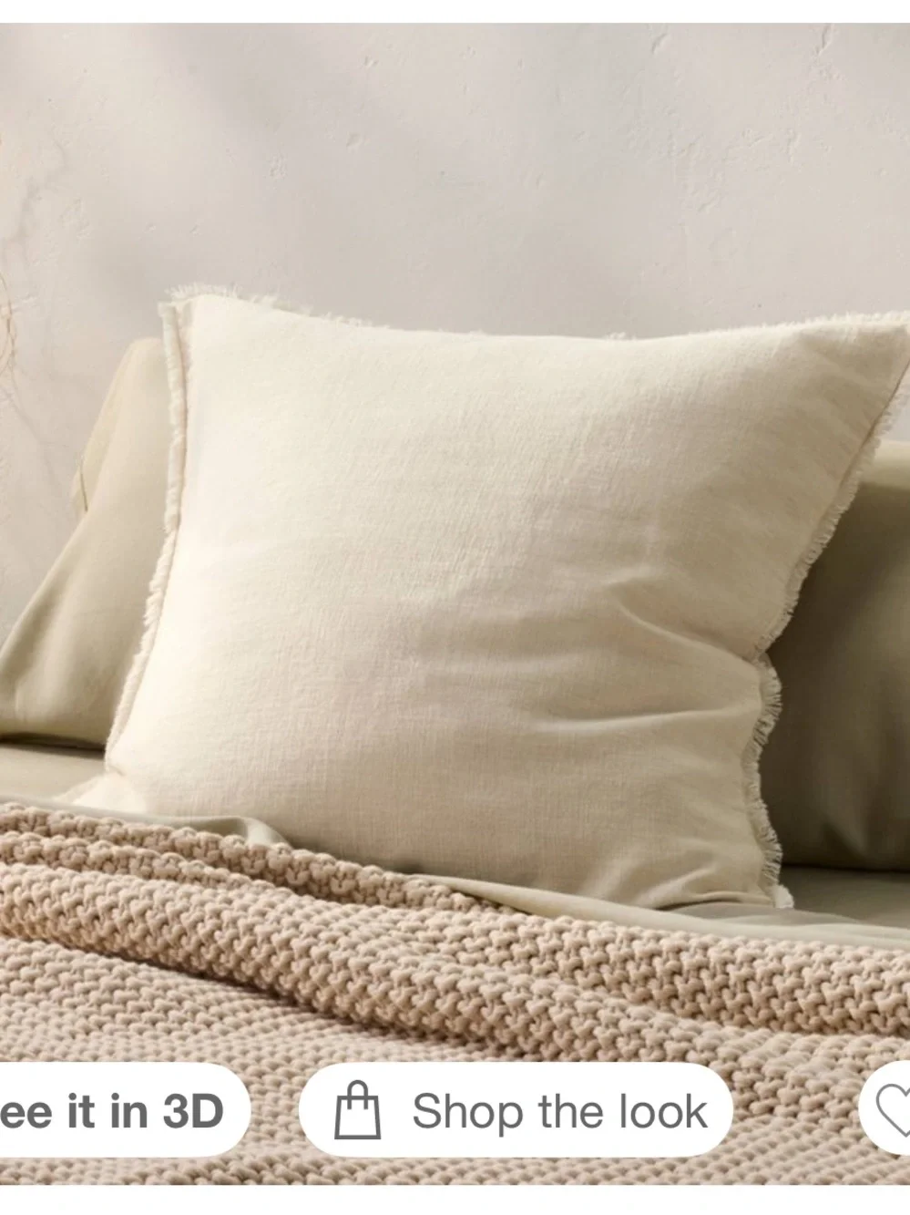 Casaluna Euro Heavyweight Linen Blend Pillow, Natural 26” x 26”